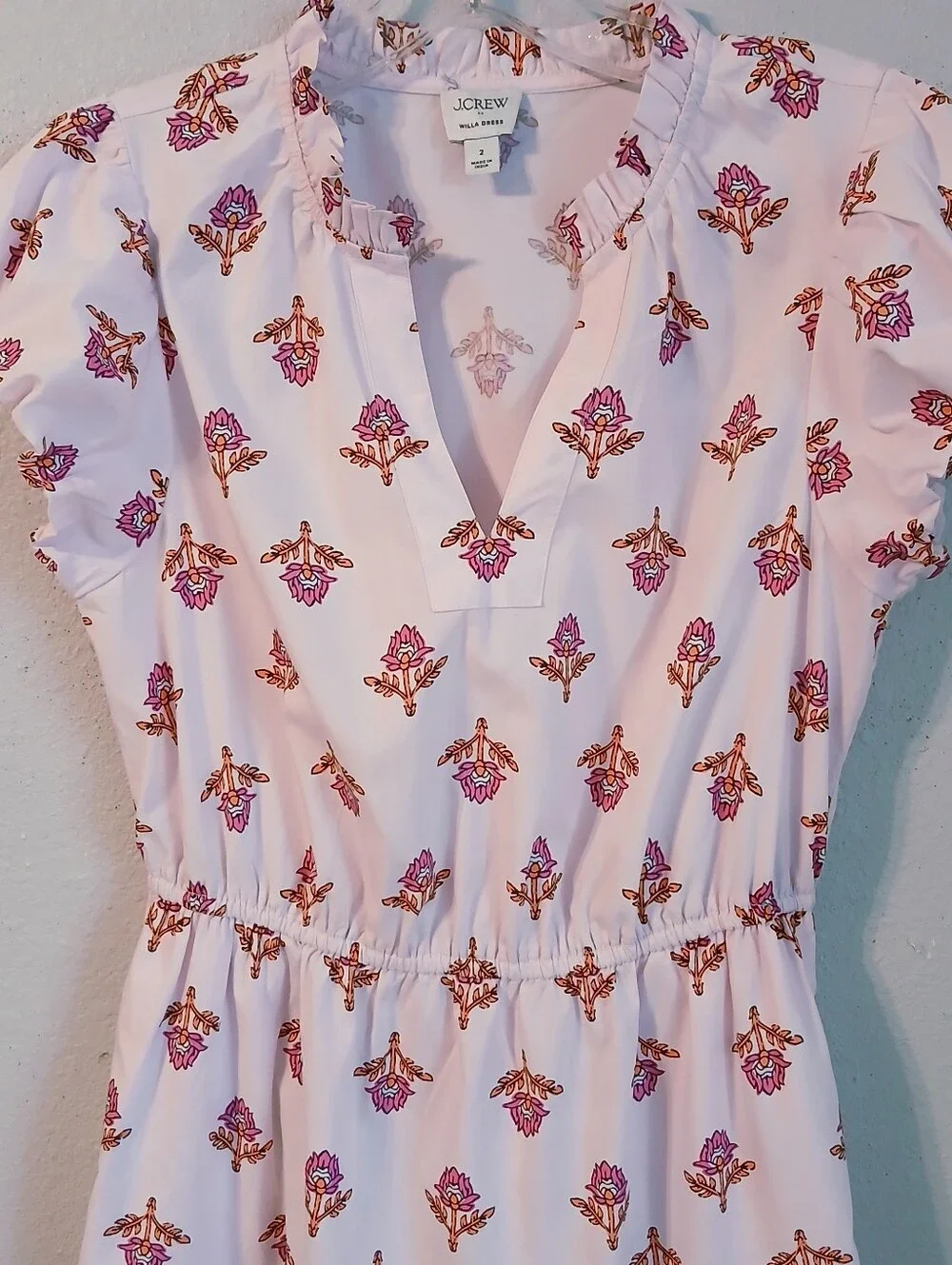 J. Crew Pink Floral Willa Midi Dress Size 2 Pink Opal Cottagecore
